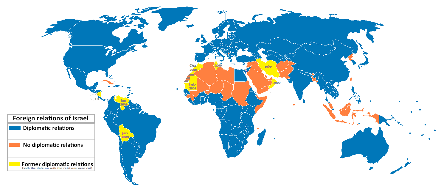 Foreign Relations Of Israel Map 